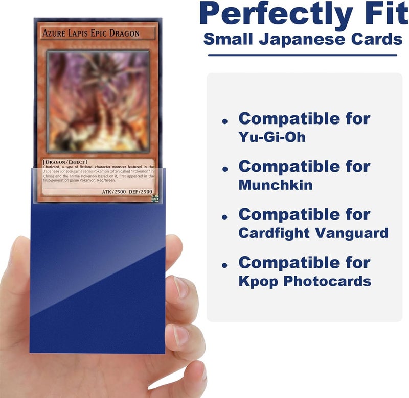 Fabmaker Night Blue Card Sleeve 200 Pack Compatible with Yu-gi-oh Card Sleeve Japanese Small Card Sleeves Photocard Sleeves, Back Textured Perfect Shuffling, Protect Your Japanese Sized Photocard Never Tear - Image 5